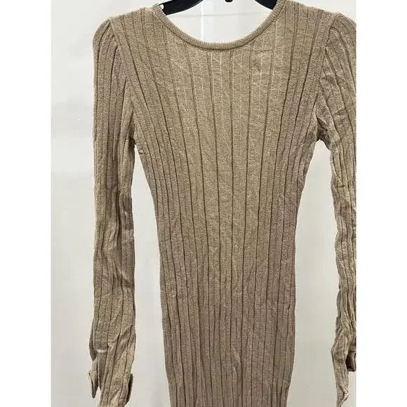 SNDYS Baha Long Sleeve Maxi Dress in Tan - Picture 4 of 8